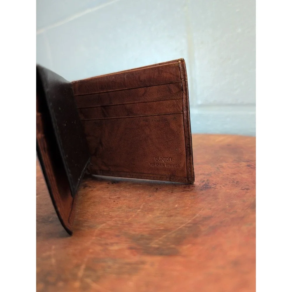 Buxton Genuine Top Grain Leather Bifold Wallet Brown